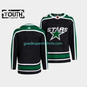 Dallas Stars Blank Adidas 2022-2023 Reverse Retro Zwart Authentic Shirt - Kinderen